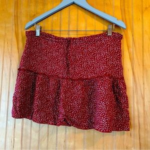 Brandy Melville Red Floral Skirt